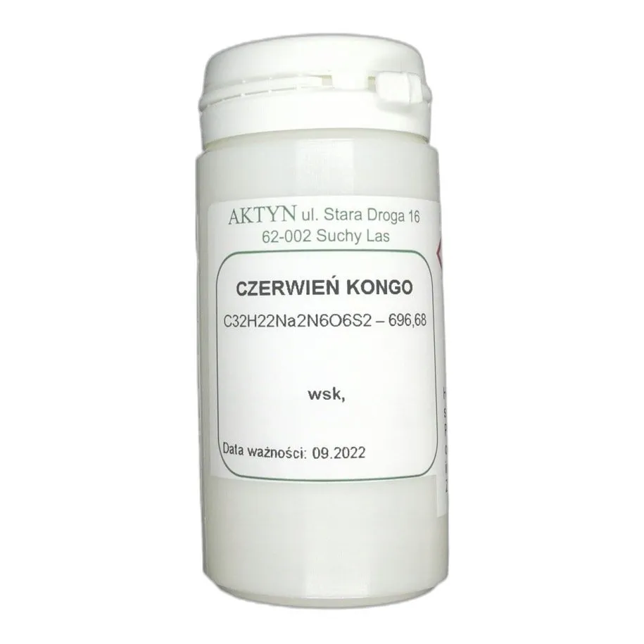 Czerwień Konga 5 G – Barwnik Laboratoryjny Do Bada — CAS 573-58-0 — C32H22N6Na2O6S2 — odczynnik chemiczny