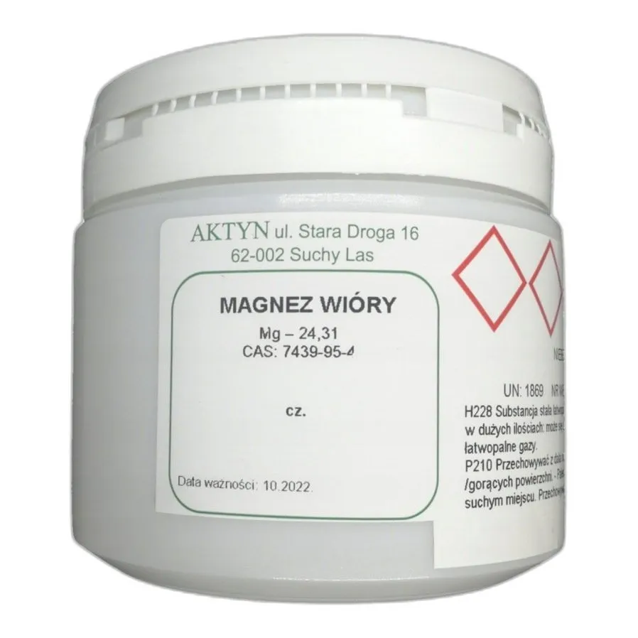 Wióry Magnezu 500 G – Czysty Metal Do Eksperymentó — CAS 7439-95-4 — Mg — odczynnik chemiczny