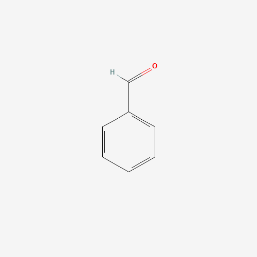 Aldehyd benzoesowy czysty — struktura chemiczna 2D (CAS 100-52-7, wzór C7H6O, masa 106.12 g/mol)