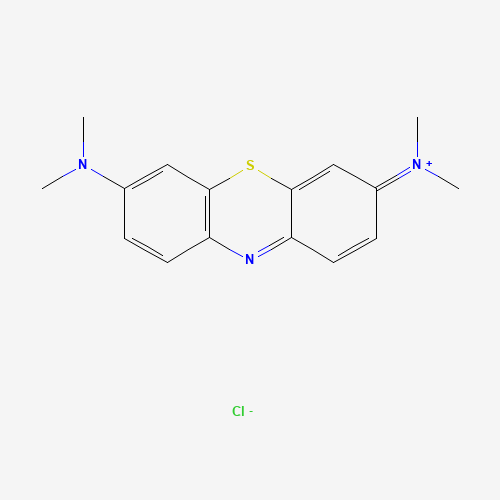 Błękit metylenowy 50 g — struktura chemiczna 2D (CAS 61-73-4, wzór C16H18ClN3S, masa 319.9 g/mol)
