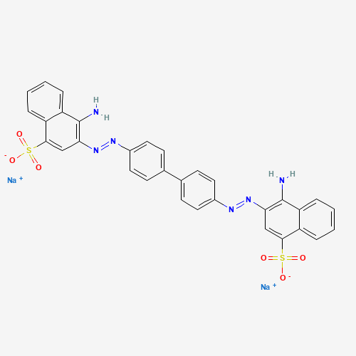 Czerwień Konga 5 g (CAS 573-58-0) Czerwień Konga 5 g — struktura chemiczna 2D (CAS 573-58-0, wzór C32H22N6Na2O6S2, masa 696.7 g/mol)