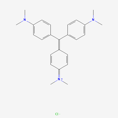 Fiolet gencjanowy 1% roztwór wodny 10 ml — struktura chemiczna 2D (CAS 548-62-9, wzór C25H30ClN3, masa 408.0 g/mol)