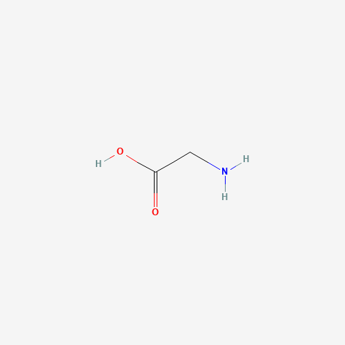 Kwas aminooctowy cz.d.a. 1000 g — struktura chemiczna 2D (CAS 56-40-6, wzór C2H5NO2, masa 75.07 g/mol)
